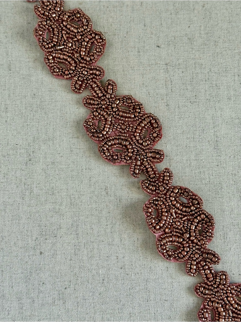 Anthropologie Pink Beaded Stretch Waist Belt | Boho Floral Statement Belt - Picture 2 of 6
